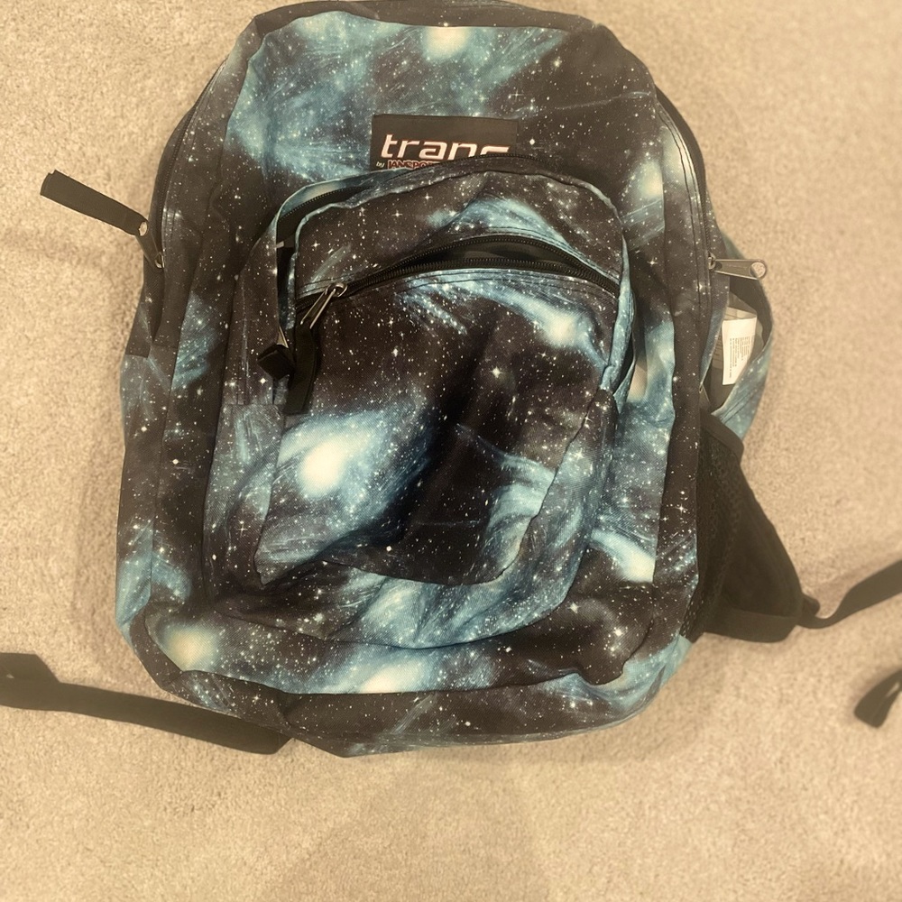 Black and Blue Galaxy Trans by Jansport Backpack